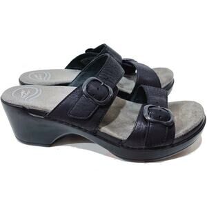 Dansko Black Buckle Sandals